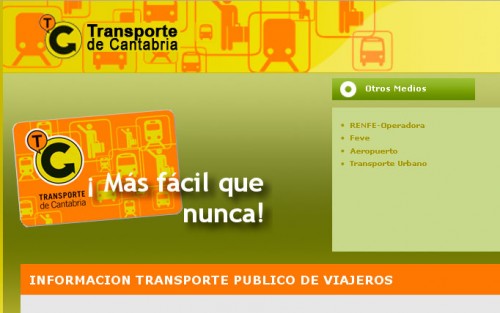 Web Transporte de Cantabria