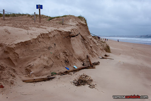 Efectos del temporal en las dunas de Somo