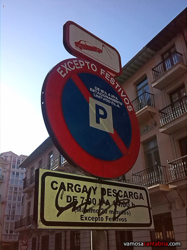 Señal de tráfico en Santander